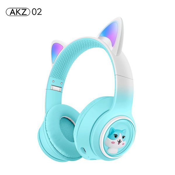 AKZ-02 light-emitting Cat's ears headworn Bluetooth headset subwoofer game video game wireless headset - Image 3