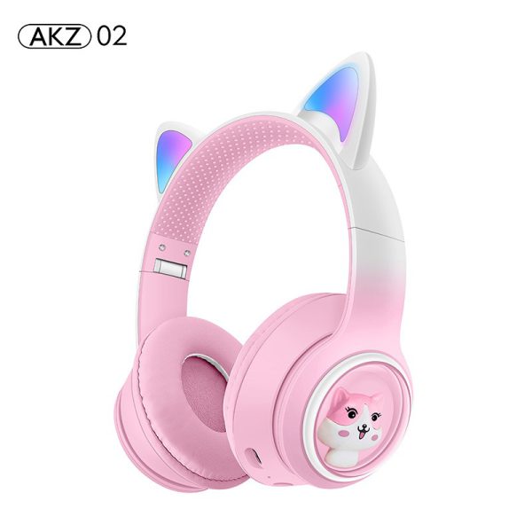 AKZ-02 light-emitting Cat's ears headworn Bluetooth headset subwoofer game video game wireless headset - Image 5