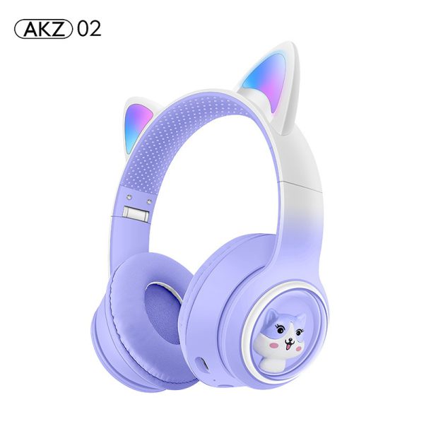 AKZ-02 light-emitting Cat's ears headworn Bluetooth headset subwoofer game video game wireless headset - Image 2